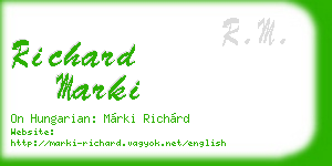 richard marki business card